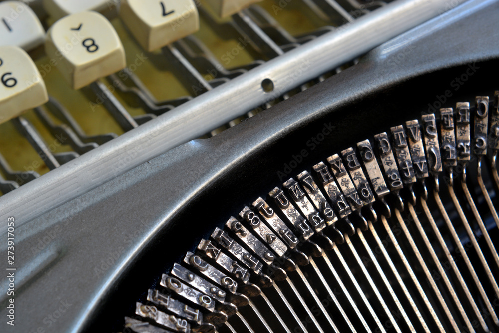 Poster detail on typefaces of an old typewriter