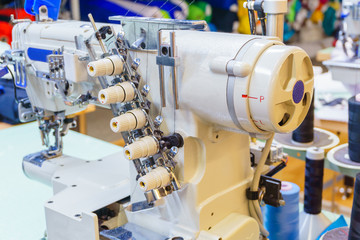 fragment of a sewing workshop with various equipment