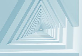3d white triangle shaped tunnel