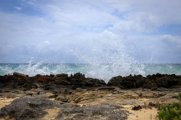 strong waves at the beach in south america