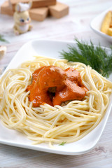 meatballs with pasta and sauce
