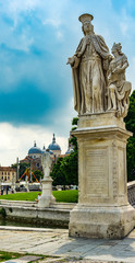 Fototapeta na wymiar Statues at Prato della Valle square in Padua, Italy.