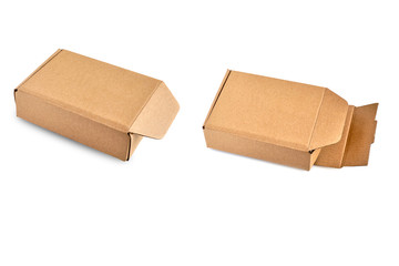 cardboard box isolated on a white background.