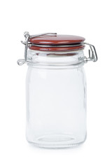 Empty glass jar with lid
