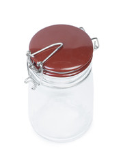Empty glass jar with lid