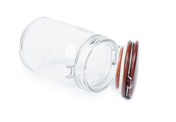 Empty glass jar with lid