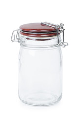 Empty glass jar with lid