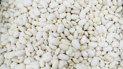 white beans texture as background. Top view.