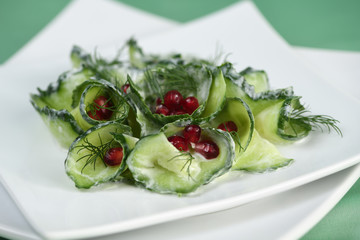 Cucumber and Pomegranate Salad