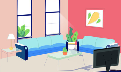 Livingroom background vector illustration