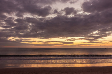 Beautiful sunset in Kuta beach, Bali, Indonesia