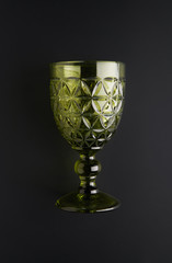 luxury crystal glass on the black background