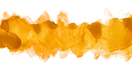 Fototapeta premium akwarela pasek tło żółte tło dla pocztówki, druku, projektowania, poziome pasmo elementu