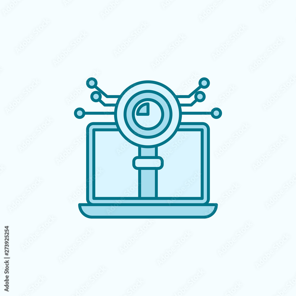 Poster data visualization field outline icon