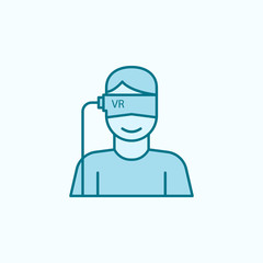 vr glasses virtual reality field outline icon
