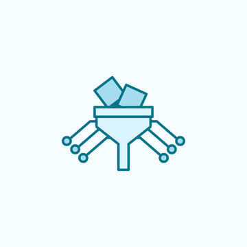 blue funnel data processing icon clip art preview