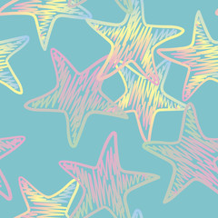 Abstract background with colorful star design elements.