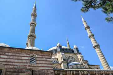 Fototapeta na wymiar Selimiye Mosque, is the most important and, at the same time, the most famous historical monument of Edirne - a city located in the European part of Turkey.