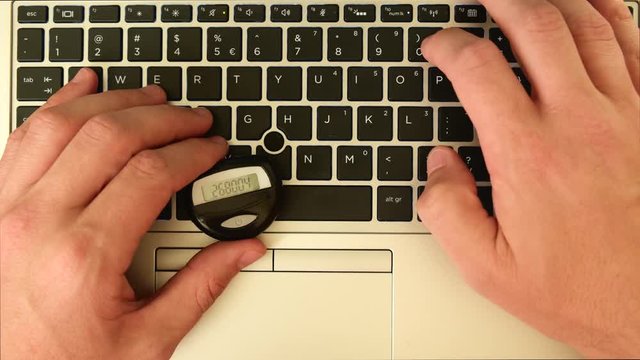 High angle shot using two factor authentication on a computer for secure logon