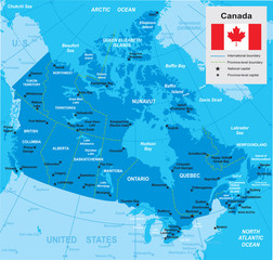 vector map of Canada