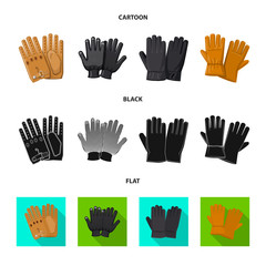 Fototapeta premium Vector design of glove and winter logo. Collection of glove and equipment vector icon for stock.