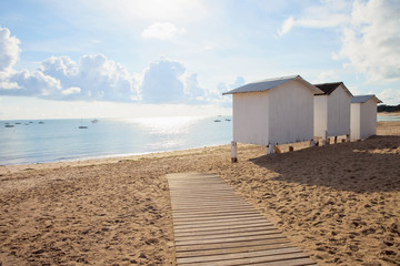 Cabine de plage sur lîle de Noirmoutier en Vendée