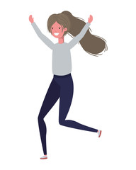 Fototapeta premium dancing woman in white background