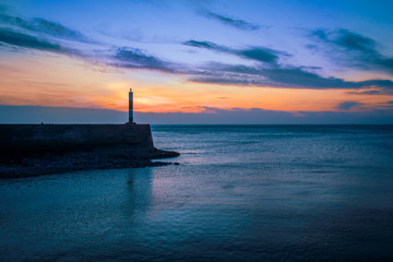 harbour entrance at sunset