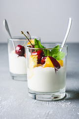 Natural yogurt with fresh berries.