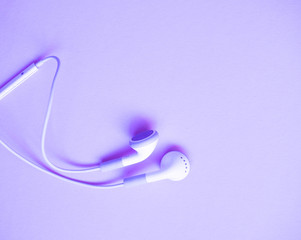 simple white headphones .