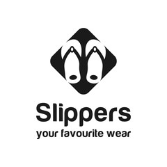 slippers pair logo negative space icon illustration vector graphic template download