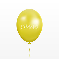 Yellow balloon with text Summer vector.