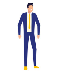 businessman character portrait on white background