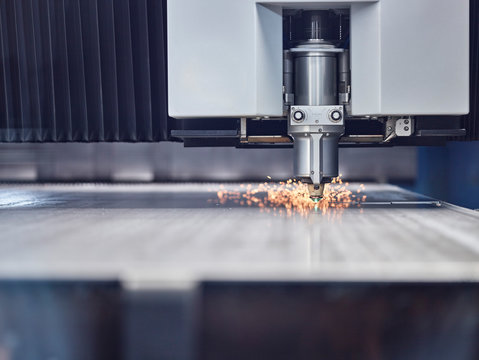 Close-up of laser cutter