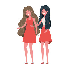 young women in white background avatar character