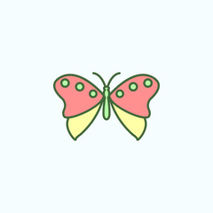 Color butterfly field outline icon