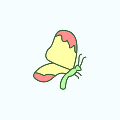 Color butterfly field outline icon