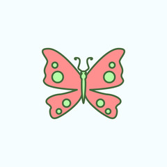 Color butterfly field outline icon