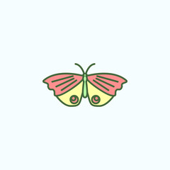 Color butterfly field outline icon