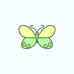 Color butterfly field outline icon