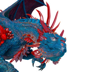 crystal dragon in white background