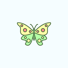 Color butterfly field outline icon