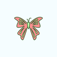 Obraz premium Color butterfly field outline icon