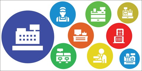 cashier icon set