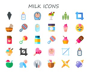 milk icon set