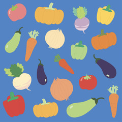 Vector vegetabls set. Organic foods.
