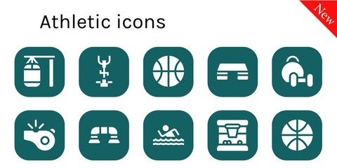 athletic icon set