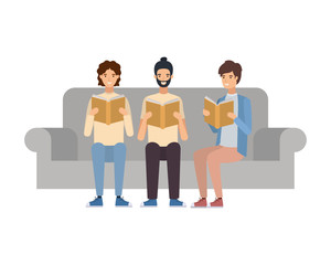 Obraz premium young men sitting in chair with white background