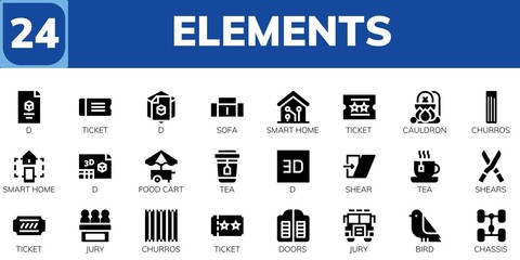 elements icon set