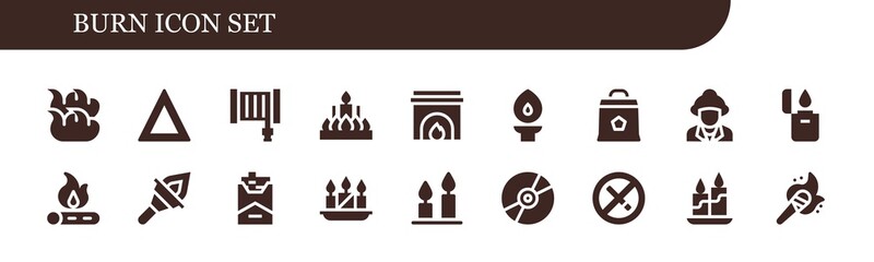 burn icon set